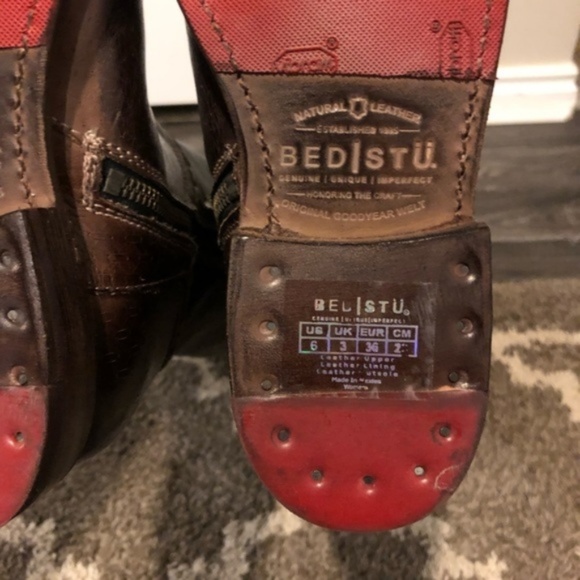 NWT Bed Stu Manchester Embossed Brown Leather Tall Boots - Picture 7 of 16